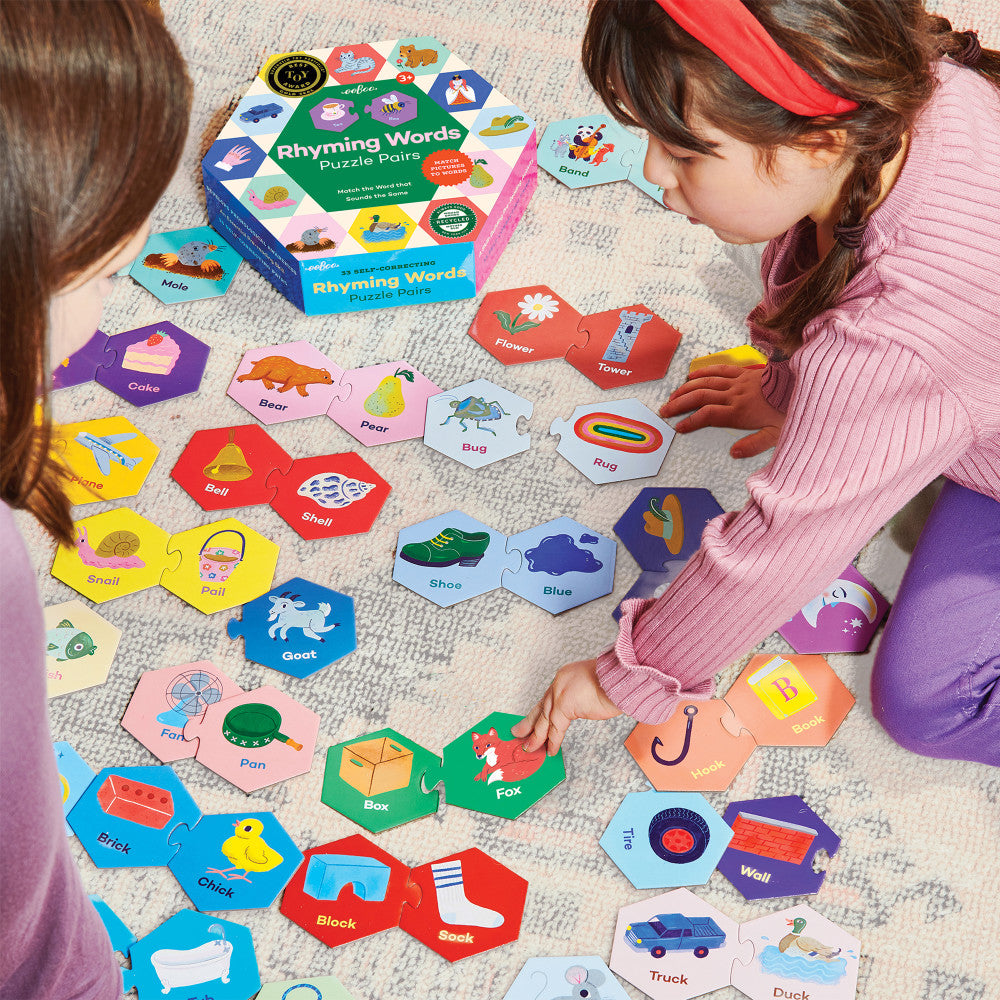 eeBoo Hexagon Puzzle Pairs - Rhyming Words - Educational Game for Kids Age 3+ - Image 4