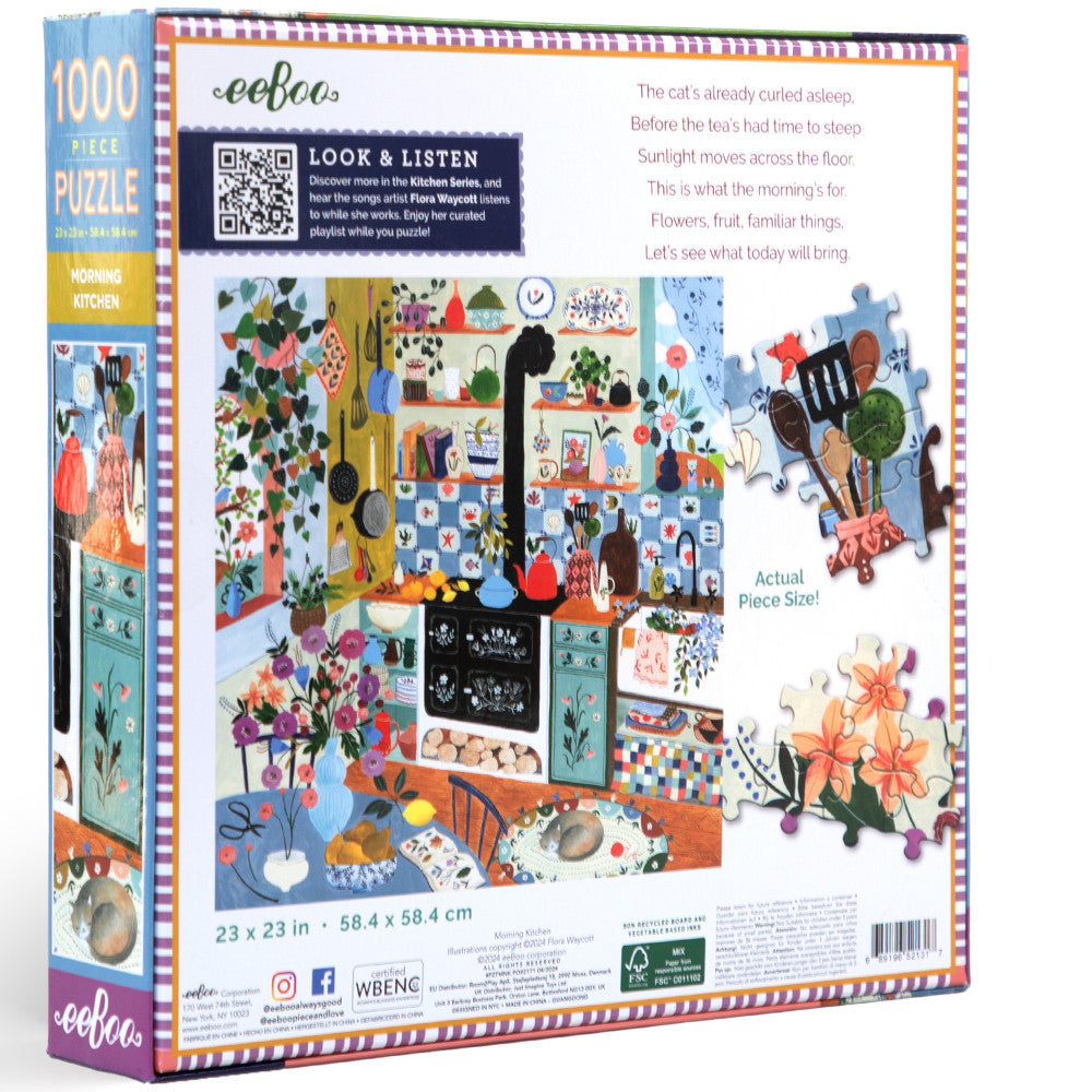 eeBoo Piece & Love Morning Kitchen 1000 Piece Puzzle - Image 2