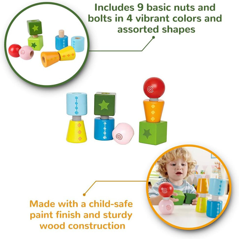 Hape Twist & Turnables - Colorful Wooden Shapes Blocks - Image 2