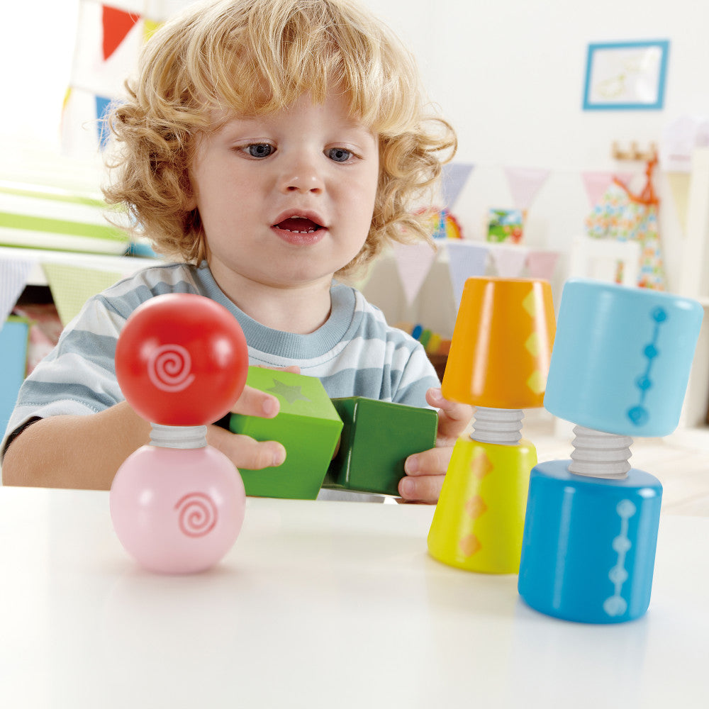Hape Twist & Turnables - Colorful Wooden Shapes Blocks - Image 4