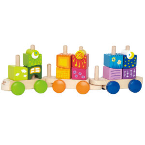 Hape Fantasia Blocks Train ?C Colorful Wooden Stacking & Sorting Toy