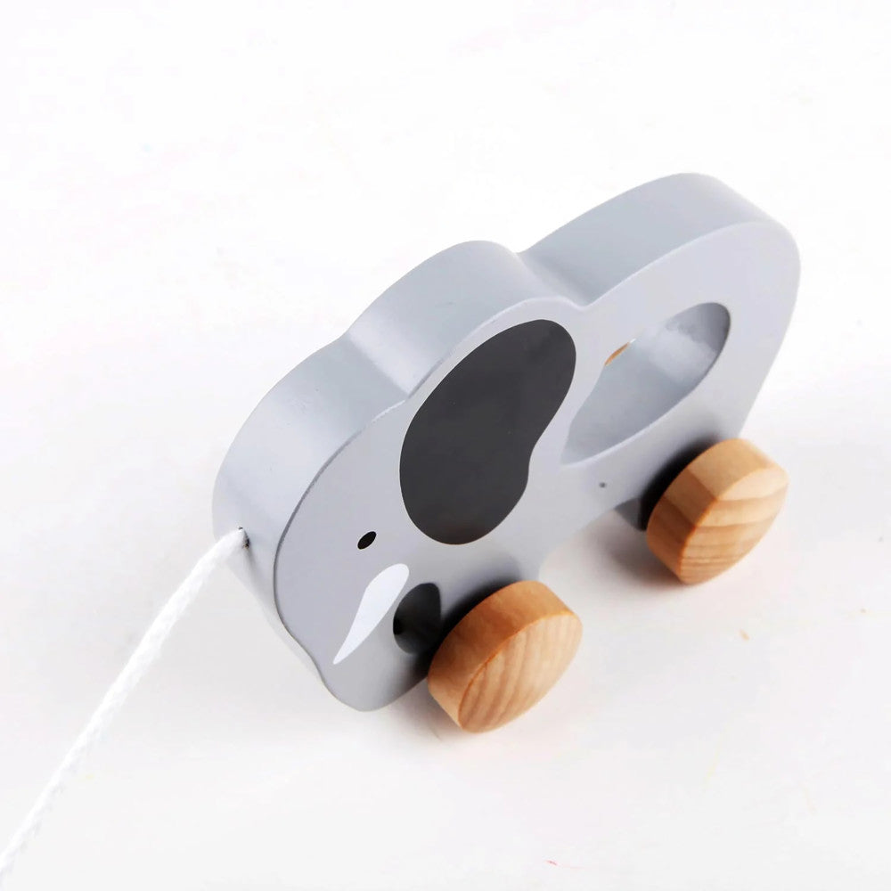 Hape Push & Pull Elephant - Gray - Wooden Toddler Toy - Image 3