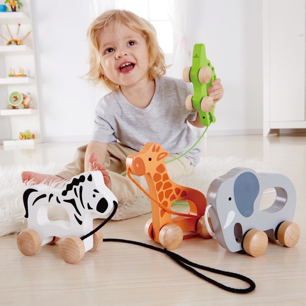 Hape Push & Pull Elephant - Gray - Wooden Toddler Toy - Image 6