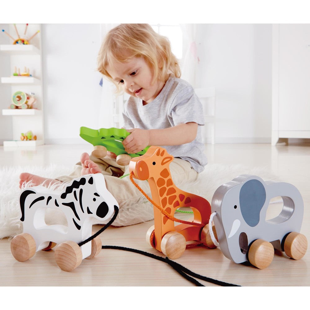 Hape Push & Pull Elephant - Gray - Wooden Toddler Toy - Image 7