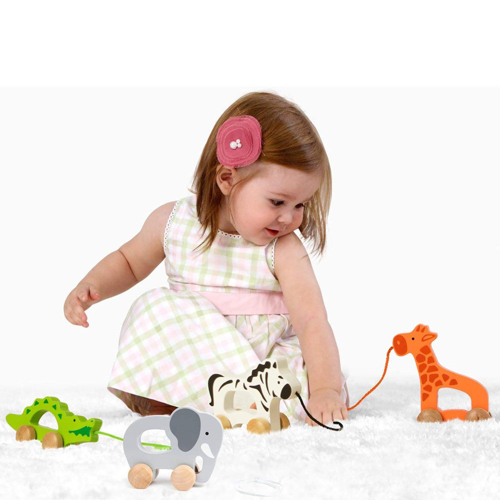 Hape Push & Pull Elephant - Gray - Wooden Toddler Toy - Image 8