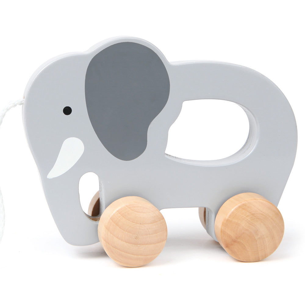 Hape Push & Pull Elephant - Gray - Wooden Toddler Toy - Image 9