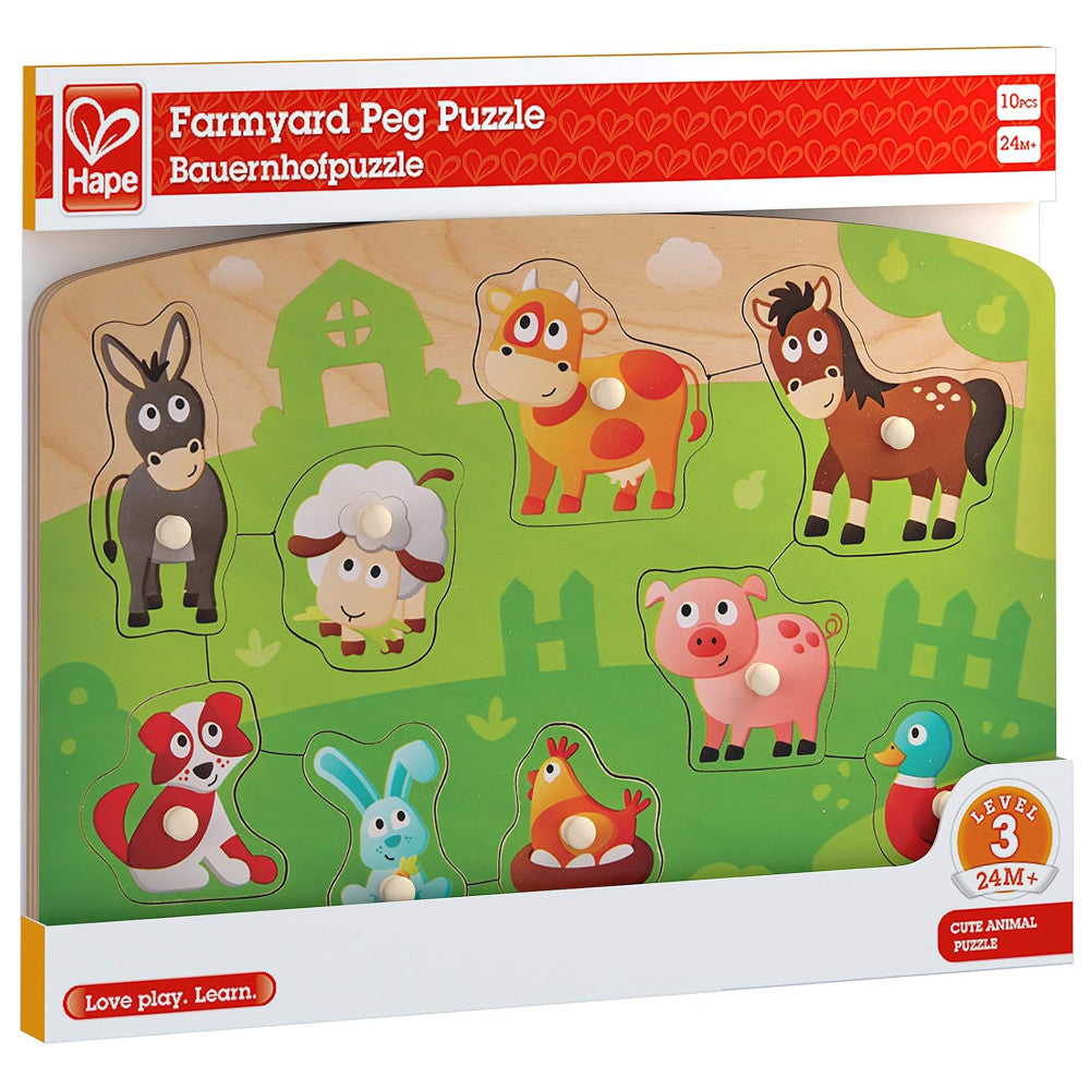 Hape Farmyard Wooden Peg Puzzle - 10pc - Image 3