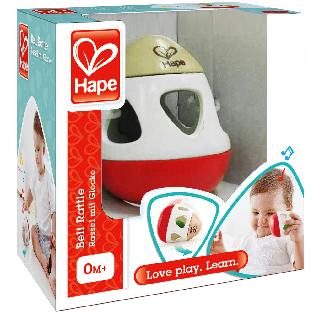 Hape Bell Rattle Toy ?C Vibrant Red, White & Green