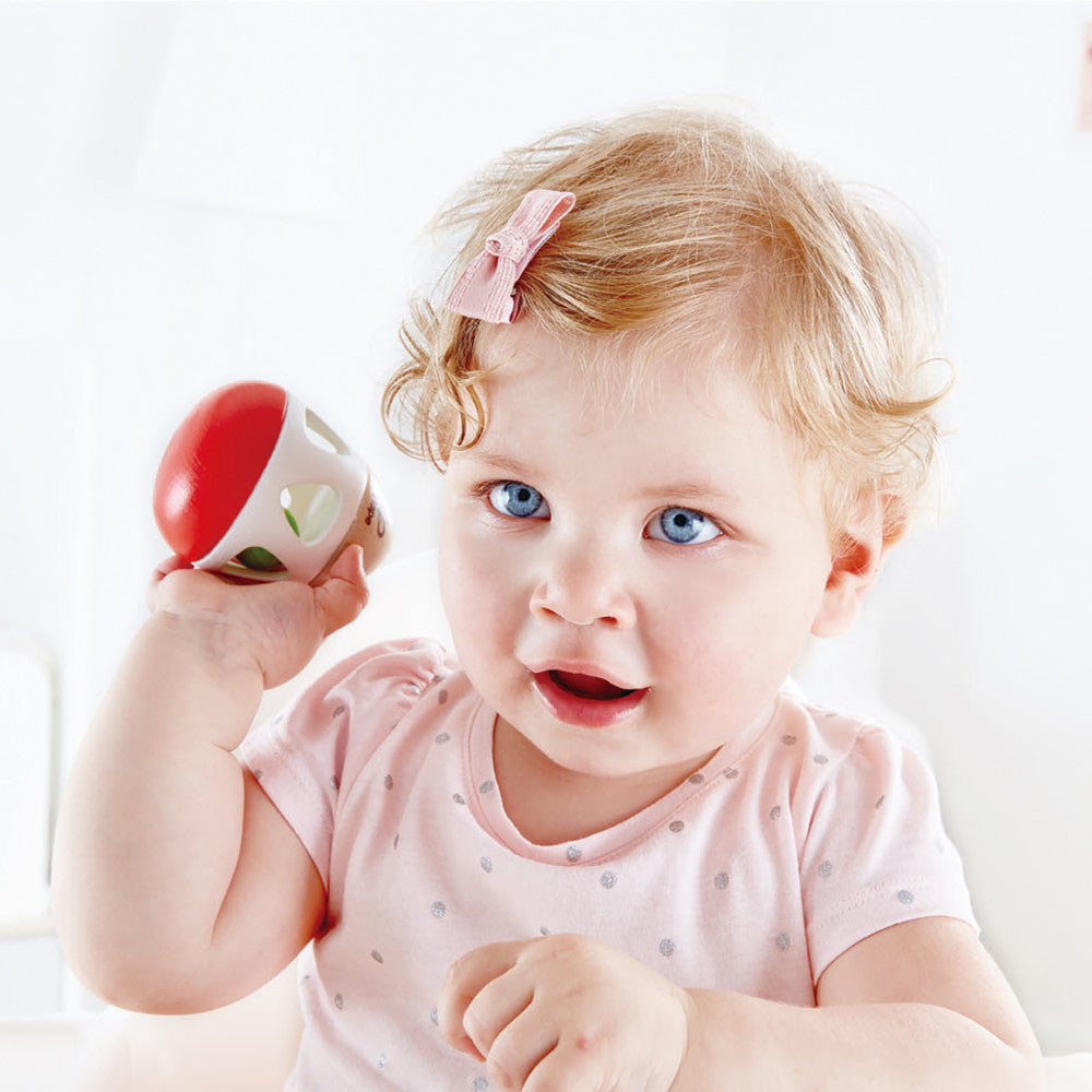Hape Bell Rattle Toy ?C Vibrant Red, White & Green - Image 3