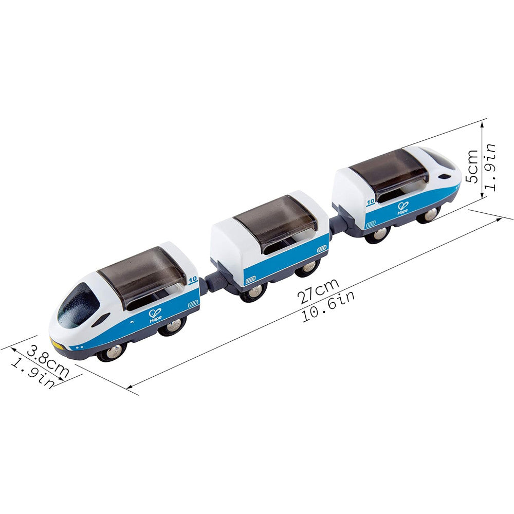Hape Intercity Train - Blue & White - Wooden Train Set Adventure - Image 3