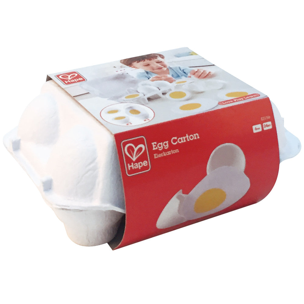Hape Egg Carton Kitchen Playset - 6pc, Take Apart Egg Pieces - Image 2
