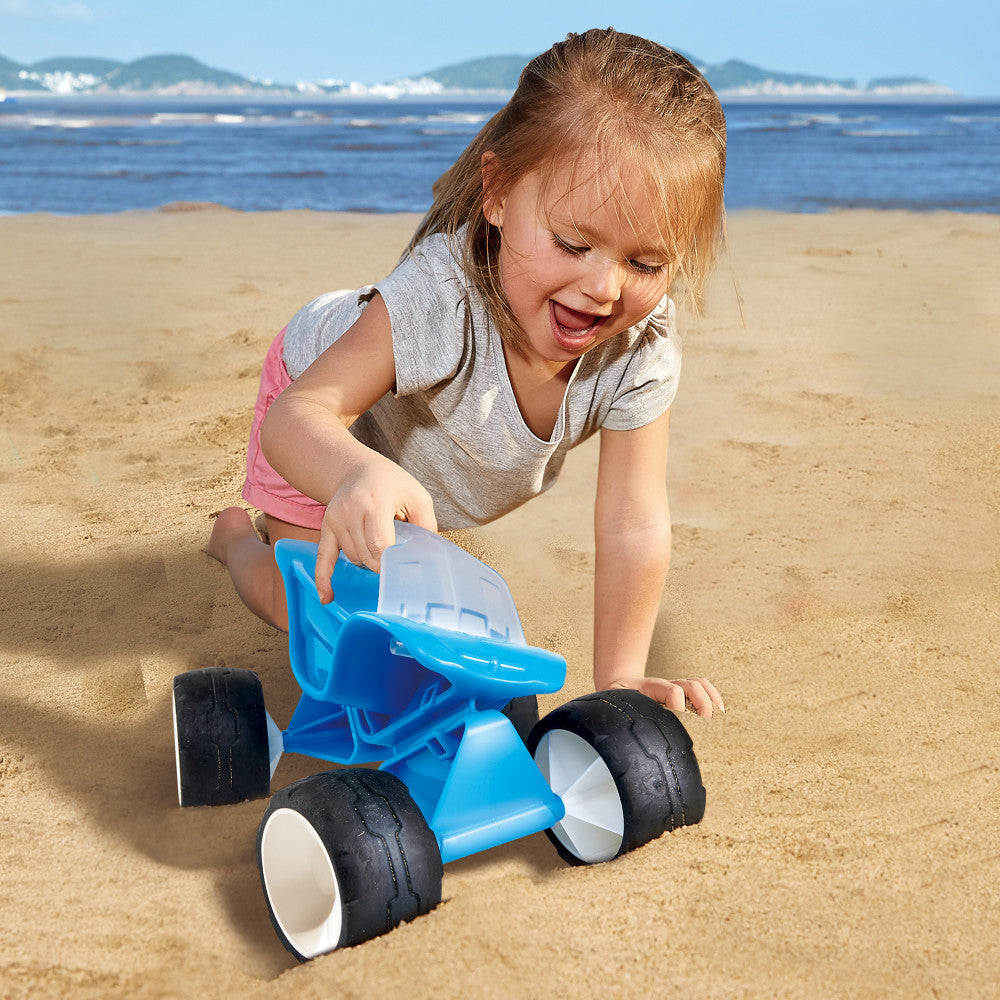 Hape Beach Fun Blue Dune Buggy - 4 Wheeled Toy Vehicle - Image 2