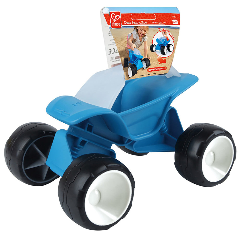 Hape Beach Fun Blue Dune Buggy - 4 Wheeled Toy Vehicle - Image 5