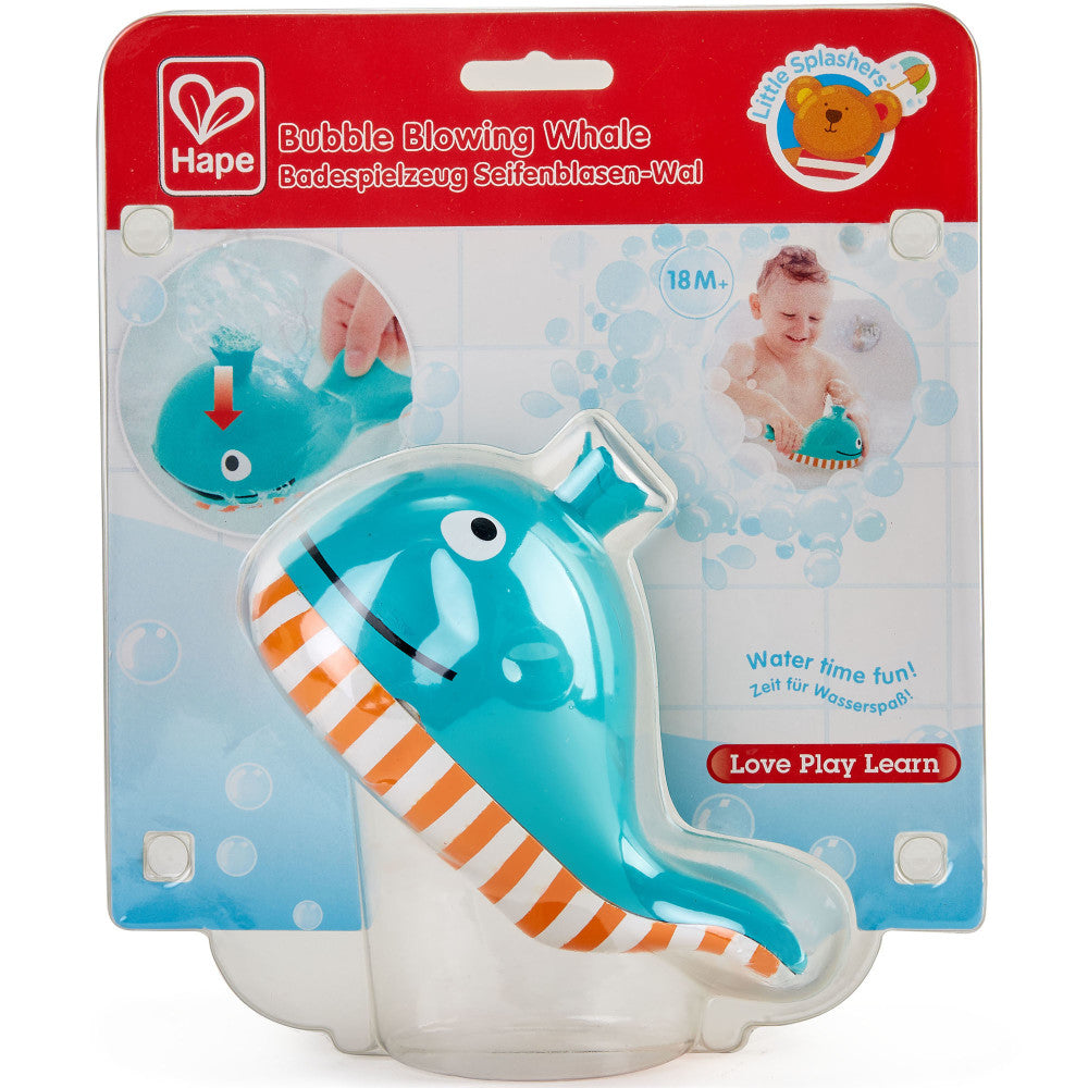 Hape Bubble Blowing Whale - Blue & Yellow Bath Toy - Image 2