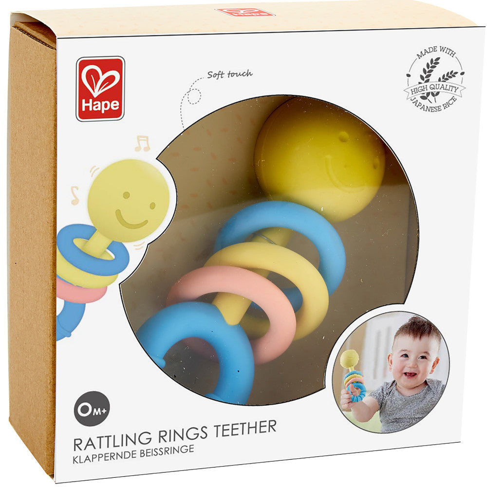 Hape Rattling Rings Teether ?C Pastel Joy - Image 2