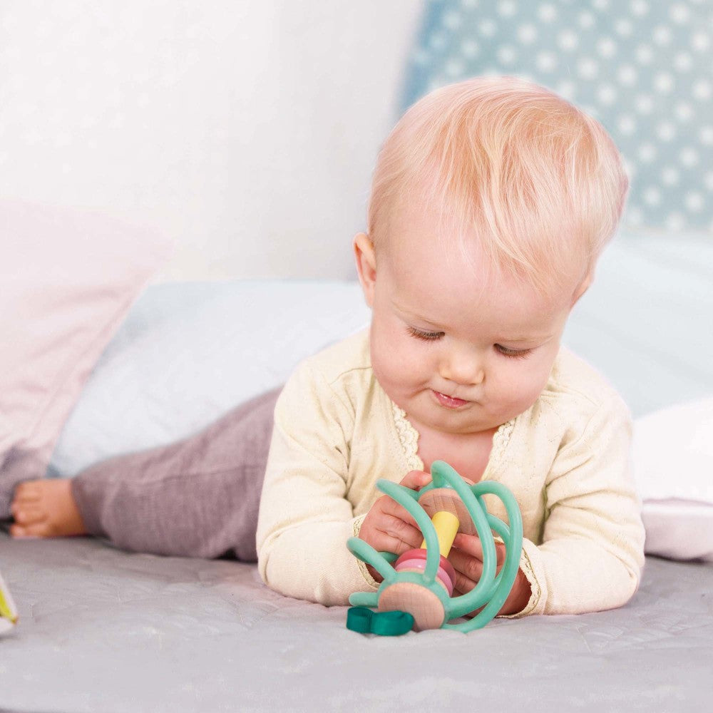 Hape Apple Grab Toy ?C Green-Yellow-Red Teether Baby Toy - Image 5