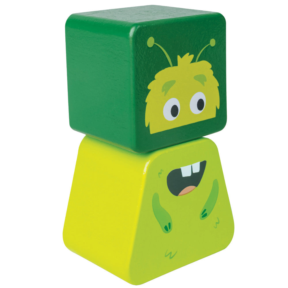 Hape Monster Buddies Wooden Building Blocks Set - 3 Colorful Characters - Image 6
