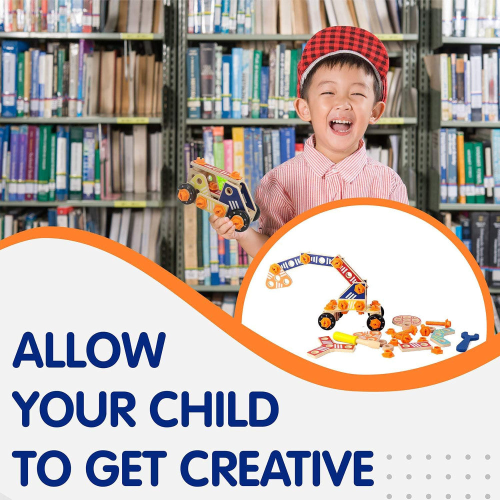 LEO & FRIENDS 72-Piece Wooden Builder Construction Set - Sustainable Play - Image 6