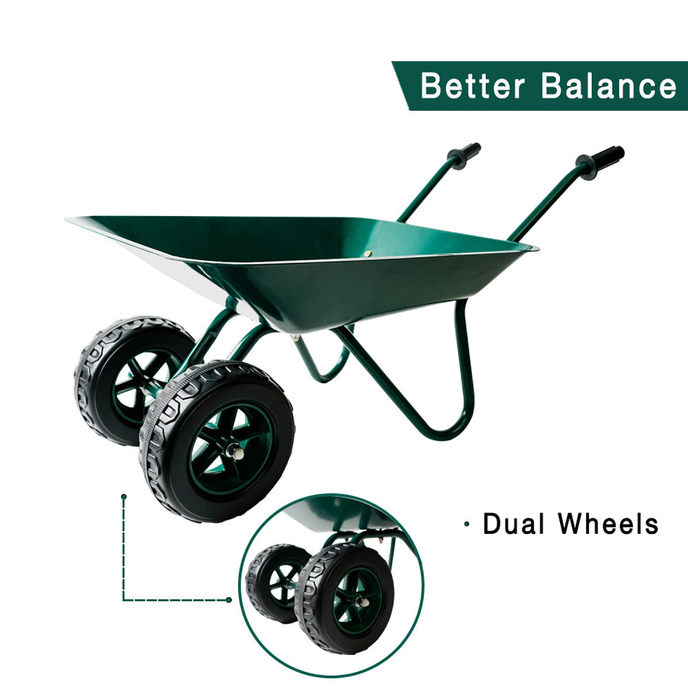 Trimate Metal Wheelbarrow - Hunter Green, Outdoor-Indoor Kids Play Toy - Image 3