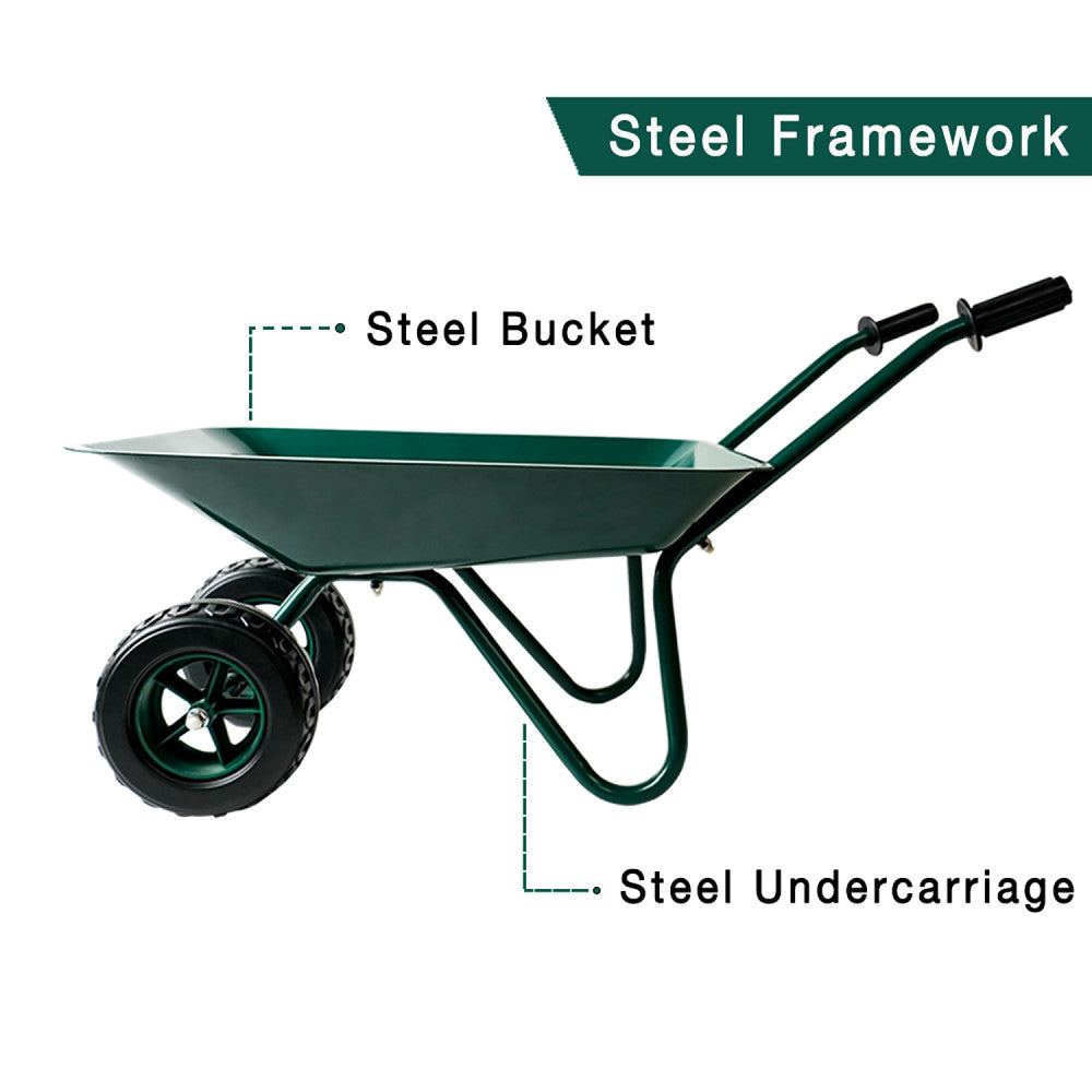 Trimate Metal Wheelbarrow - Hunter Green, Outdoor-Indoor Kids Play Toy - Image 4