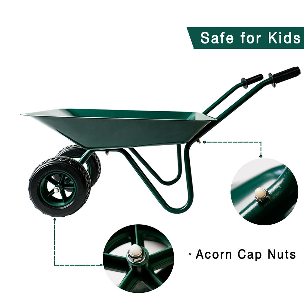 Trimate Metal Wheelbarrow - Hunter Green, Outdoor-Indoor Kids Play Toy - Image 8