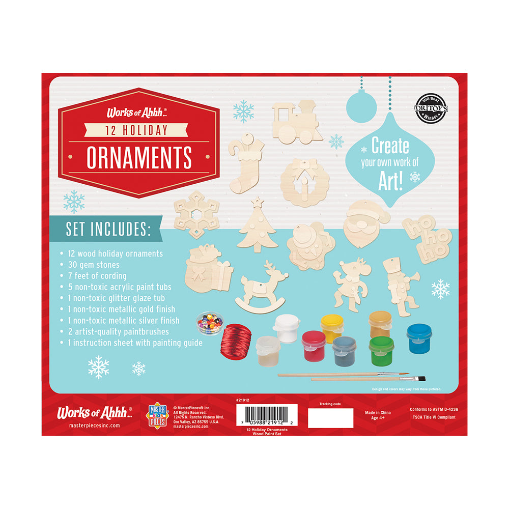 Masterpieces Works of Ahhh Holiday Wood Ornaments Painting Kit - Image 2