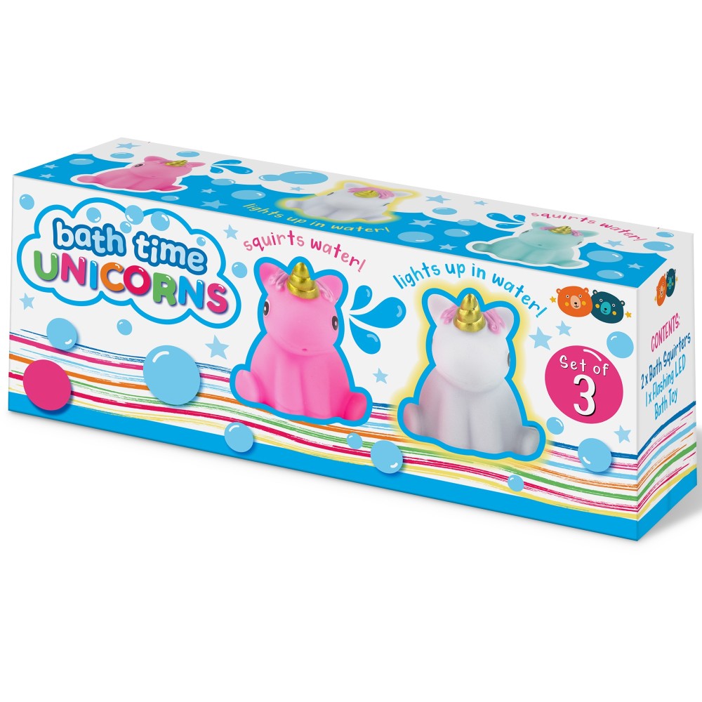 Buddy & Barney Unicorn Bath Time Fun - 3 Piece Light-Up Toy Set - Image 4