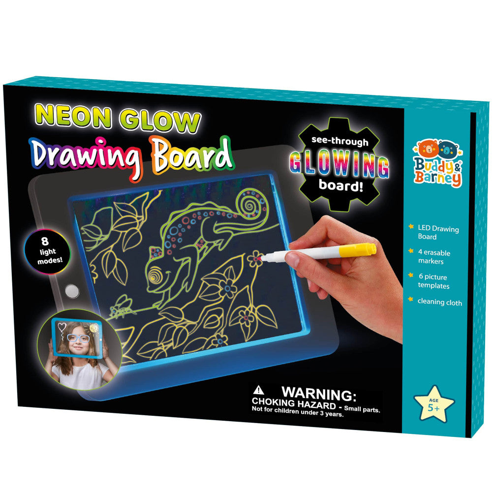 Buddy & Barney Artistic Neon Glow Drawing Board Kit - Image 3