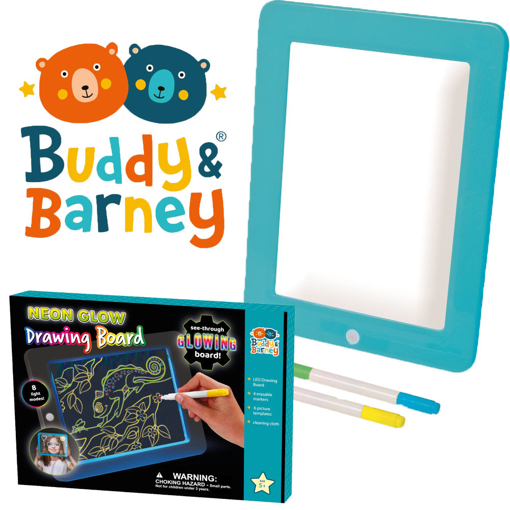 Buddy & Barney Artistic Neon Glow Drawing Board Kit - Image 7