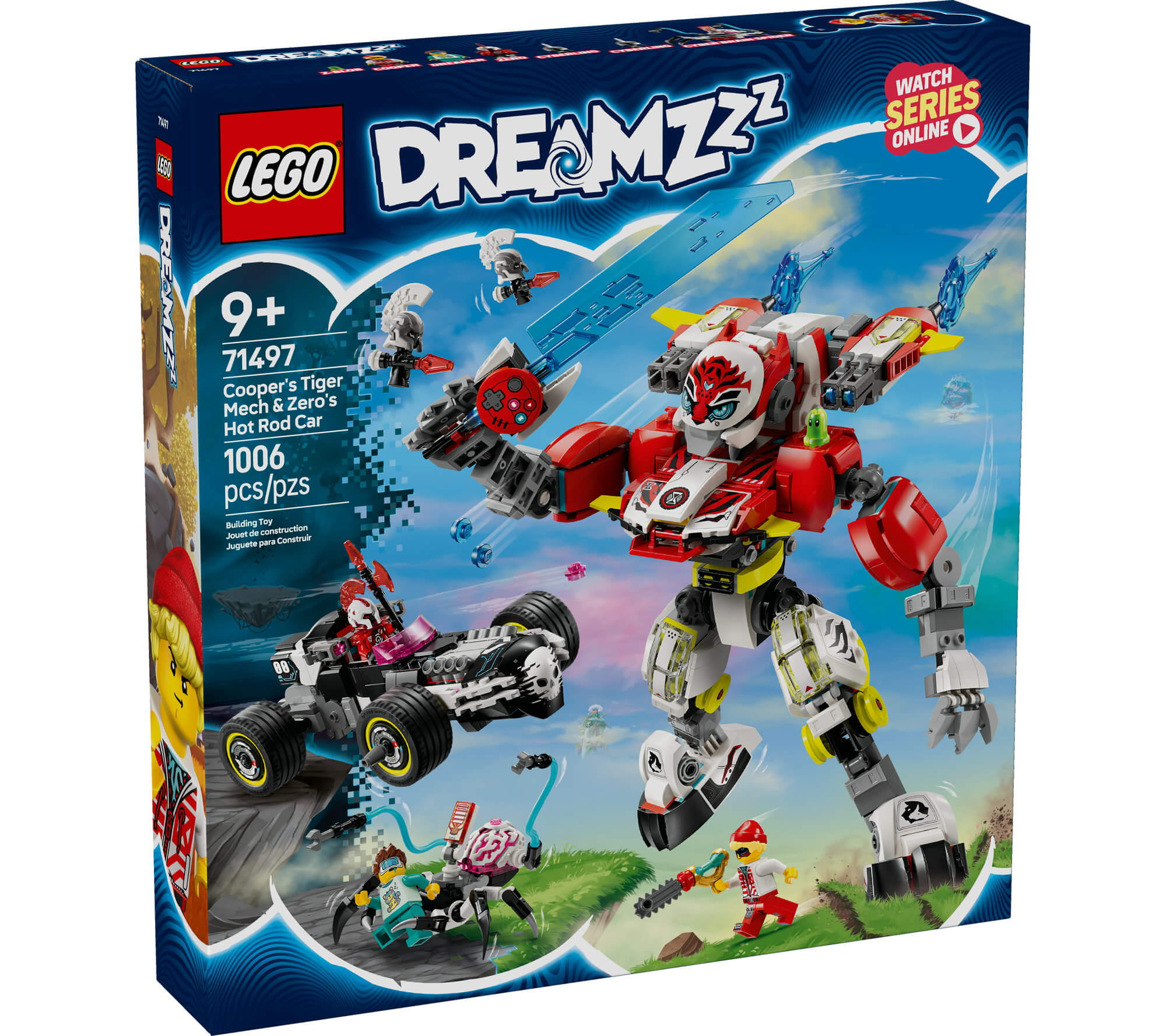 LEGO DREAMZzz Cooper's Tiger Mech & Zero's Hot Rod Car 1006-Piece Set - Image 2