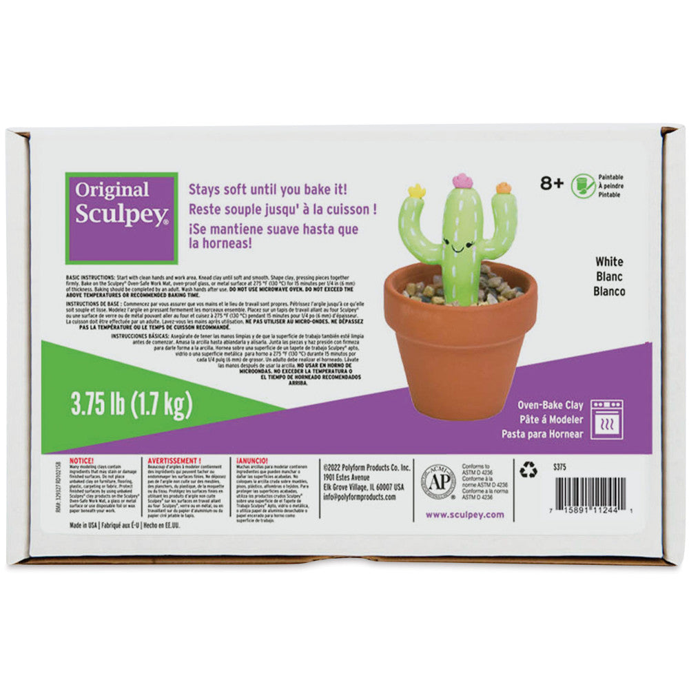 Sculpey Original Polymer Oven Bake Clay - White, 3.75 lb