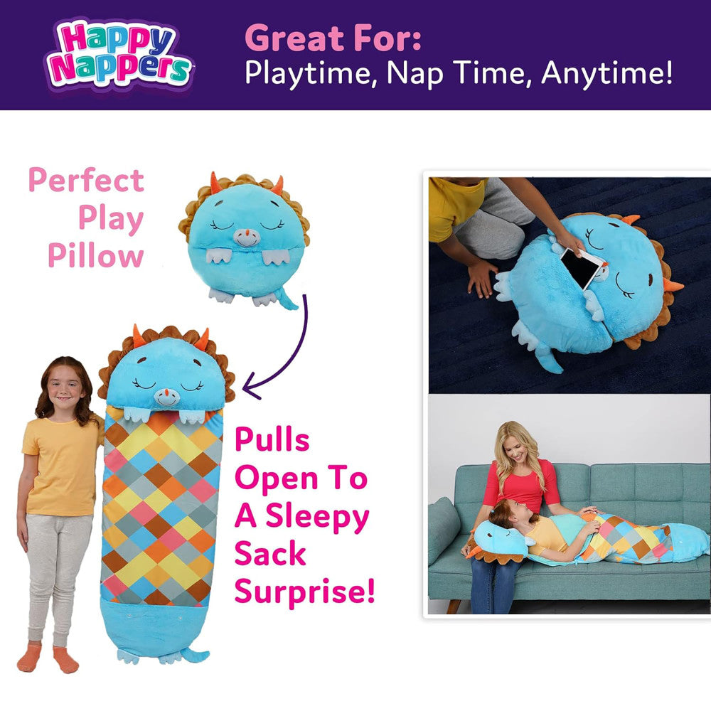 Happy Nappers Triceratops Timmy 54 Inch Plush Pillow & Sleepy Sack - Medium - Image 3