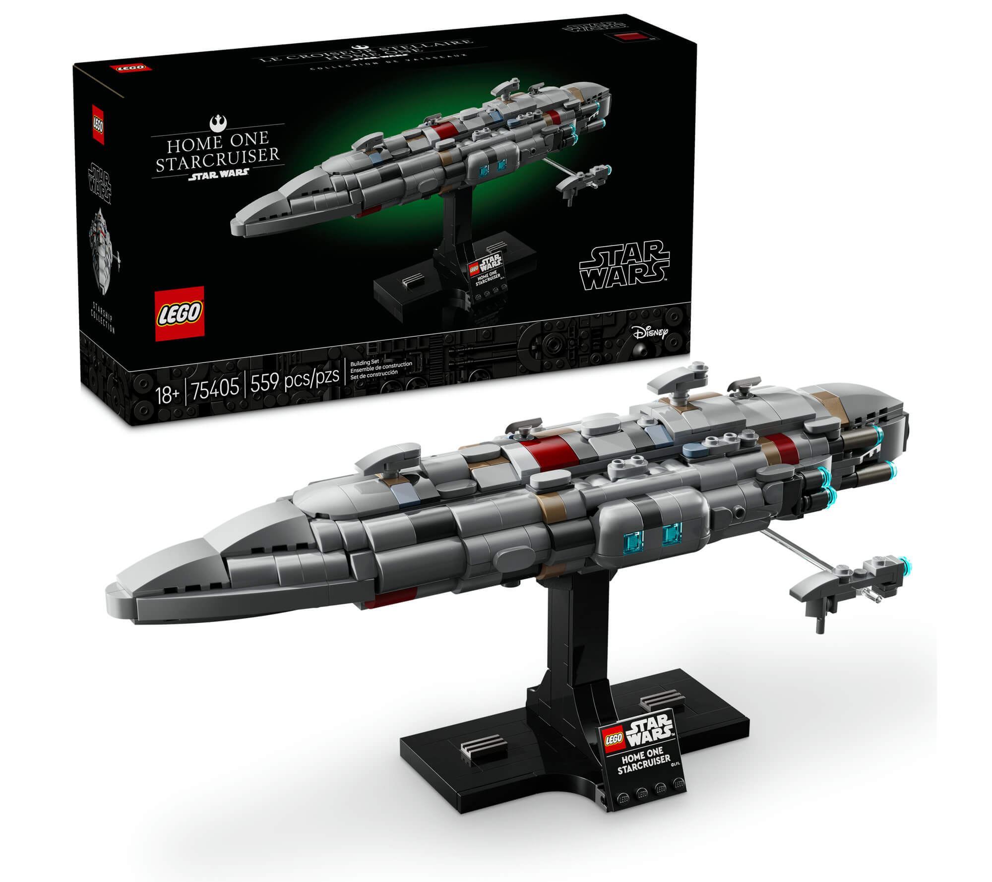 LEGO Star Wars Home One Starcruiser Model Kit 75405 - Buildable Starship