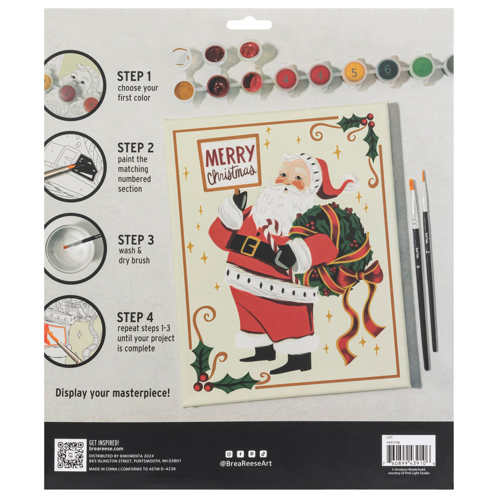 Brea Reese Holiday Santa Acrylic Paint-By-Number Kit - Image 2