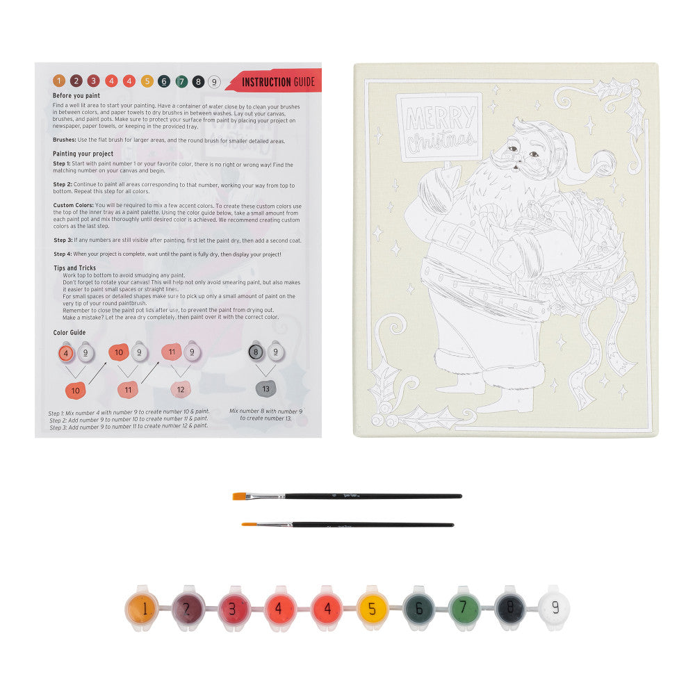 Brea Reese Holiday Santa Acrylic Paint-By-Number Kit - Image 3