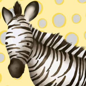 Oopsy Daisy Zoey The Zebra 10 inch Canvas Wall Art - Pink