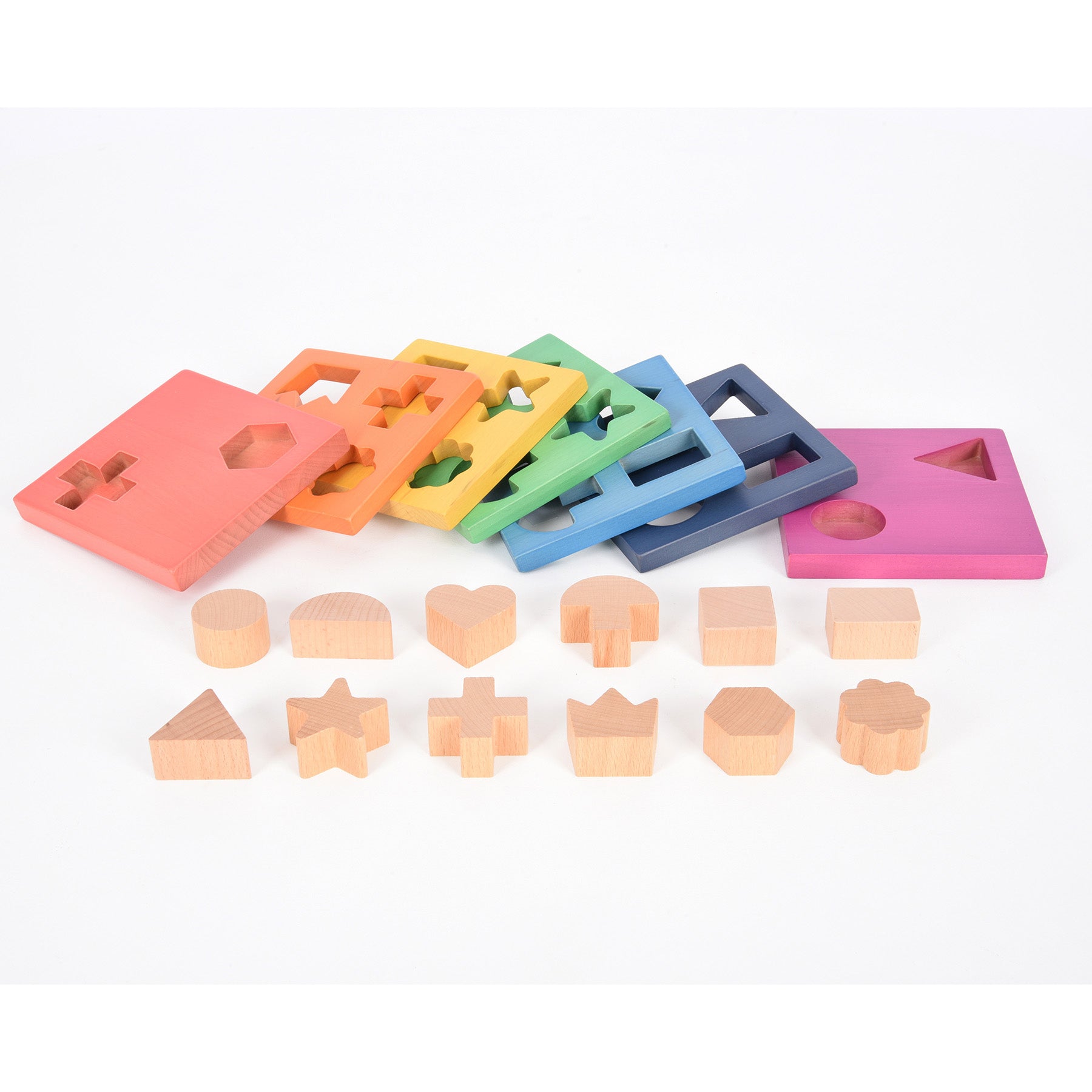 TickiT Rainbow Wooden Shape Stacker ???? Colorful Educational Toy - Image 2