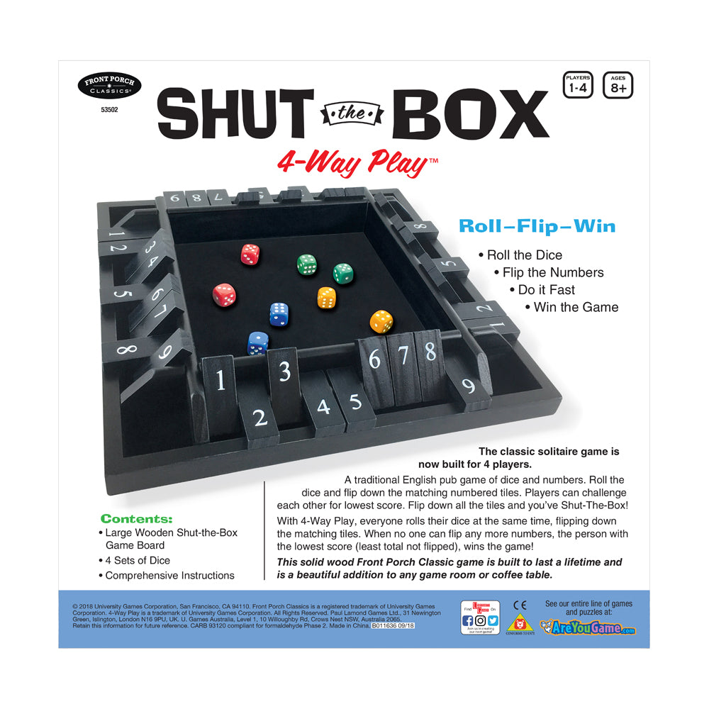 Shut the Box 4-Way Play Classic Wooden Board Game - Image 3