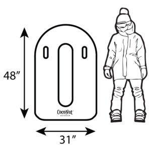 CocoNut Outdoor Inflatable Blue Hurricane Toboggan Snow Sled - 48x31
