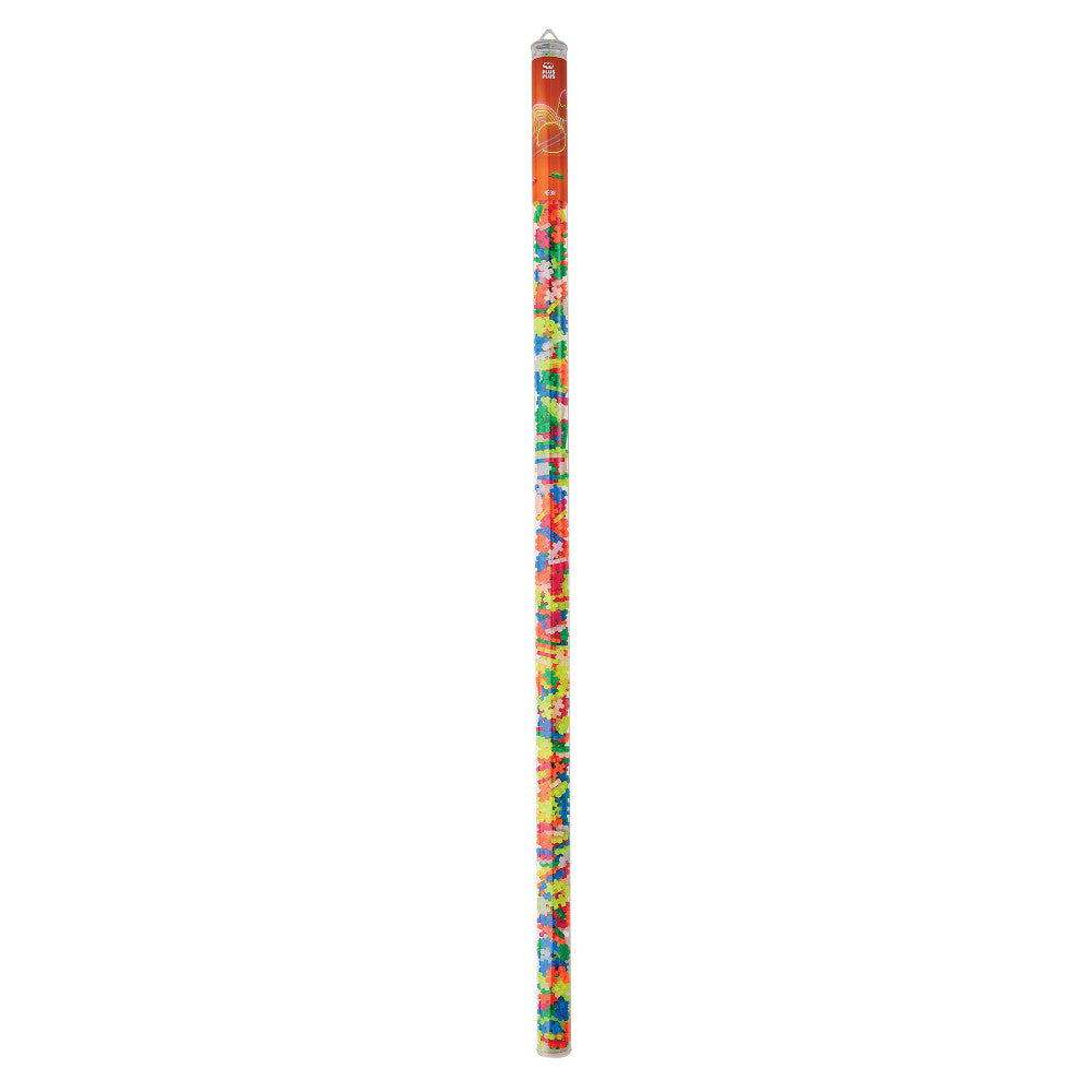 Plus-Plus Super Tube - 500-Piece Neon Mix Building Set - Ages 5+