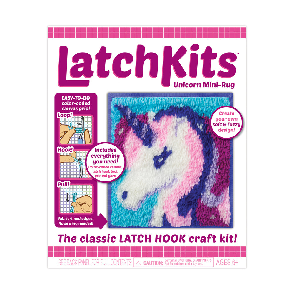 LatchKits Unicorn Mini-Rug Craft Kit - Create Your Own Fuzzy Rug - Image 3