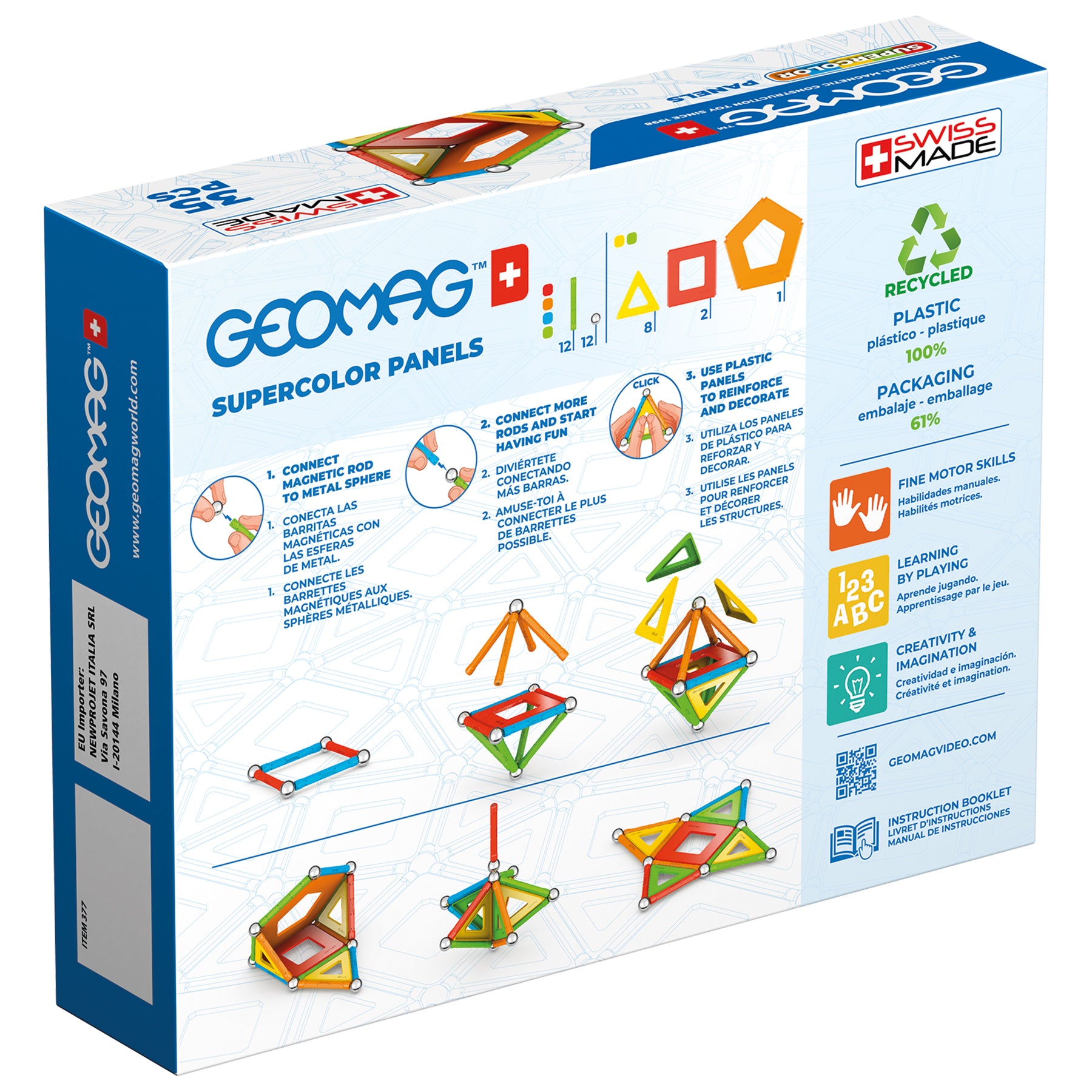 Geomag Supercolor Recycled Magnetic Building Set - 35 Pieces - Image 3
