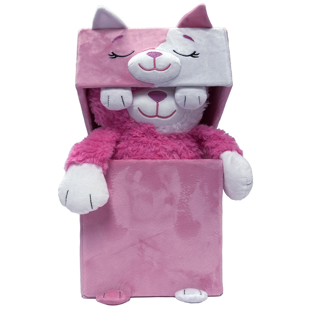 Happy Nappers Adorable Storables 15 inch Cat Plush - Pink & White - Image 3