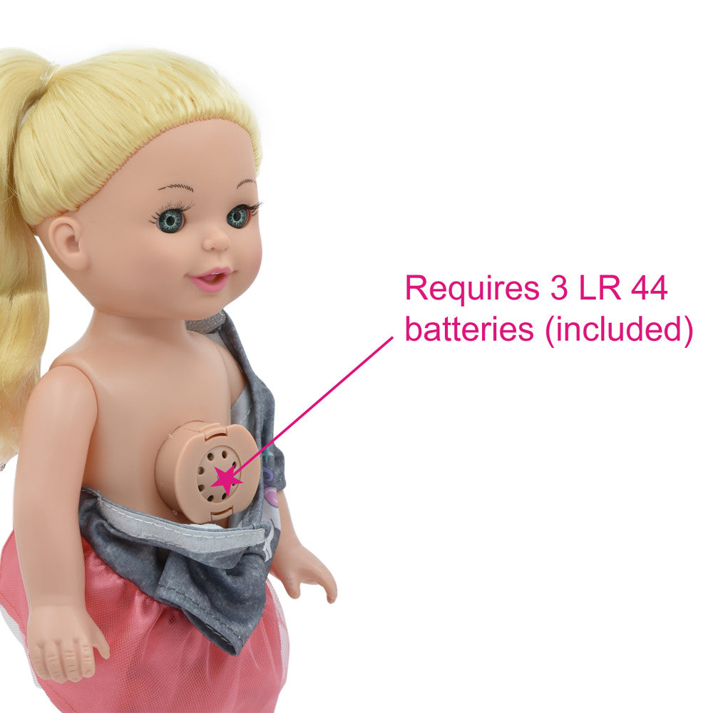 Lil Tots 14" Unicorn-Themed Talking Pet Grooming Playset with Doll - Pink/Grey/Green - Image 4