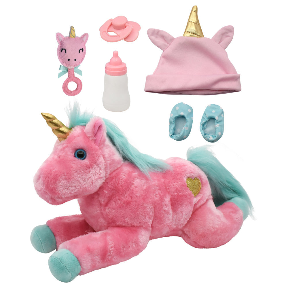 Little Darlings 15-Inch Unicorn Dream Baby Doll Set with Plush Companion - Image 2