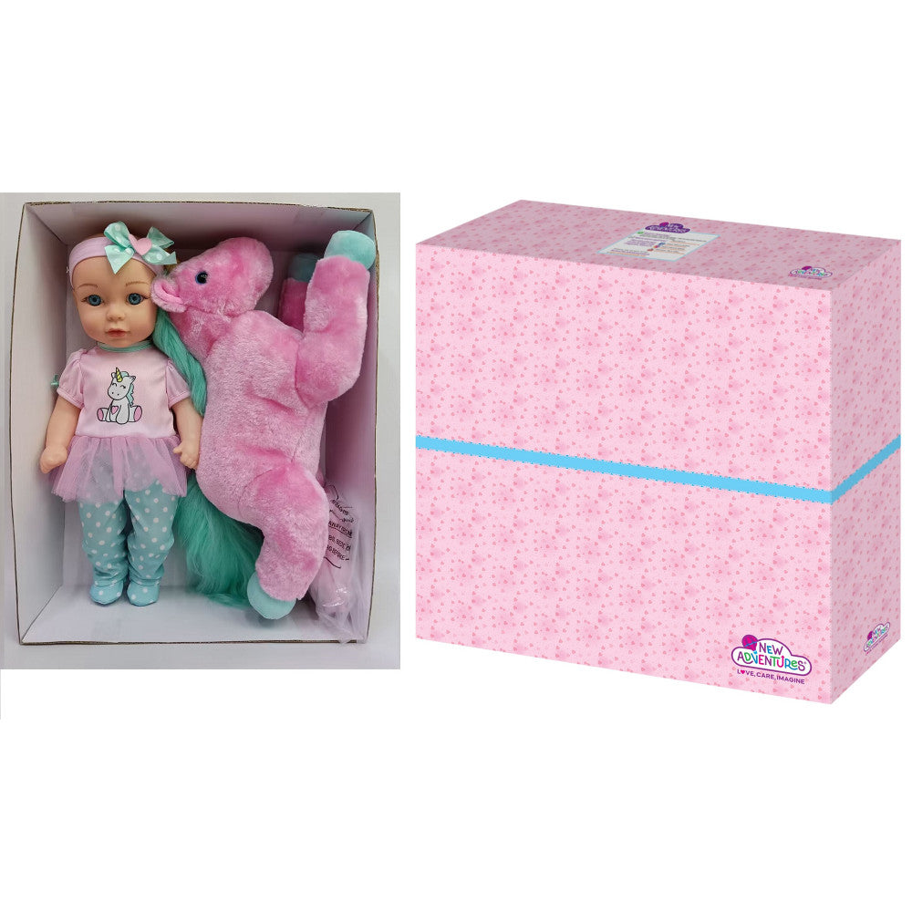 Little Darlings 15-Inch Unicorn Dream Baby Doll Set with Plush Companion - Image 6