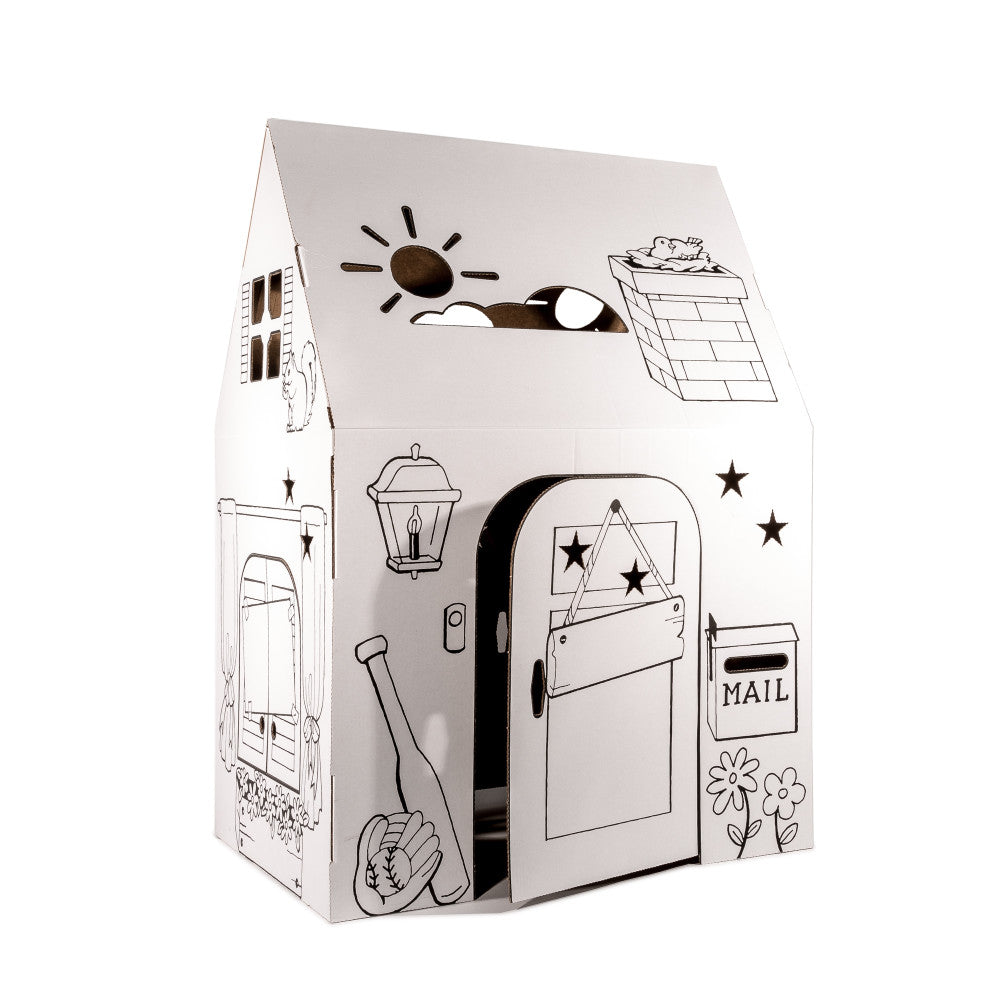 Easy Playhouse Clubhouse - Creative Cardboard Fort for Kids, Made in USA