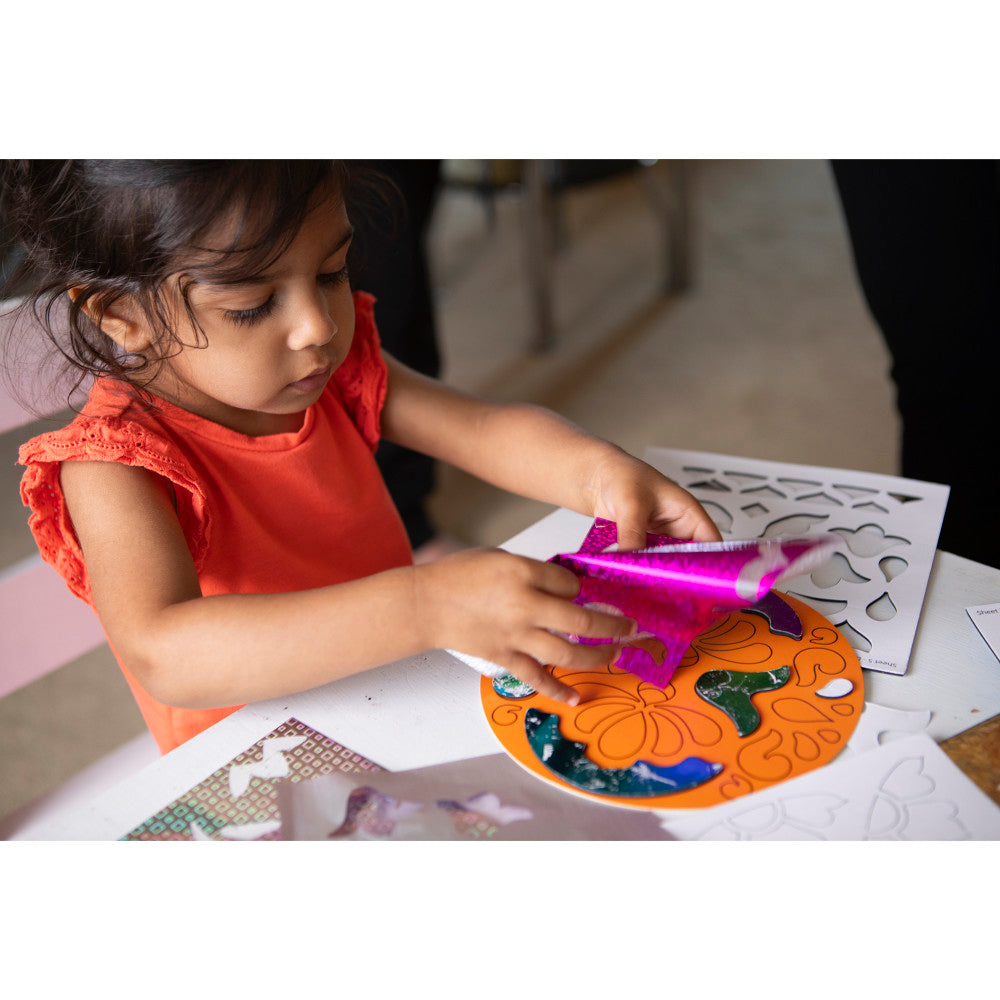 Kulture Khazana Rangoli Mandala Foil Craft Kit - DIY Shiny Designs, Ages 4+ - Image 4