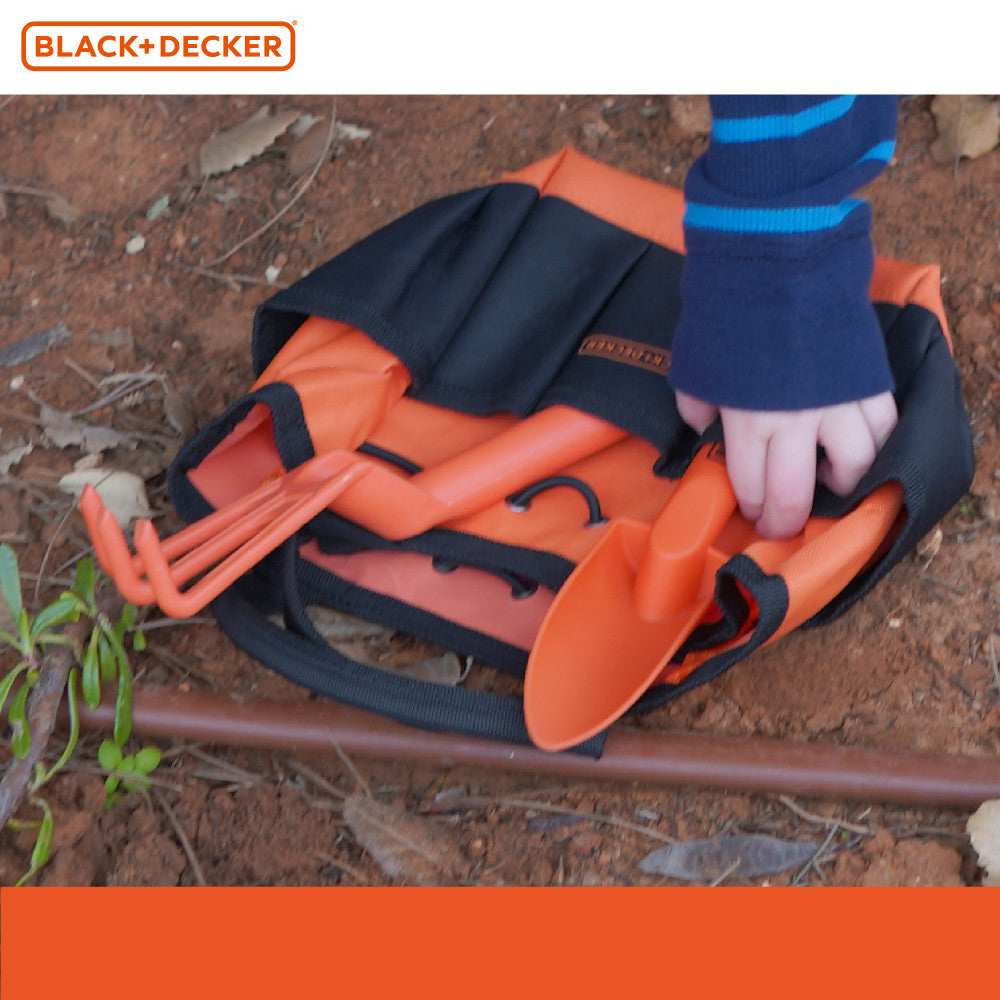 Black and Decker Kids' 4-Piece Gardening Hand Toolset with Bag - Image 3