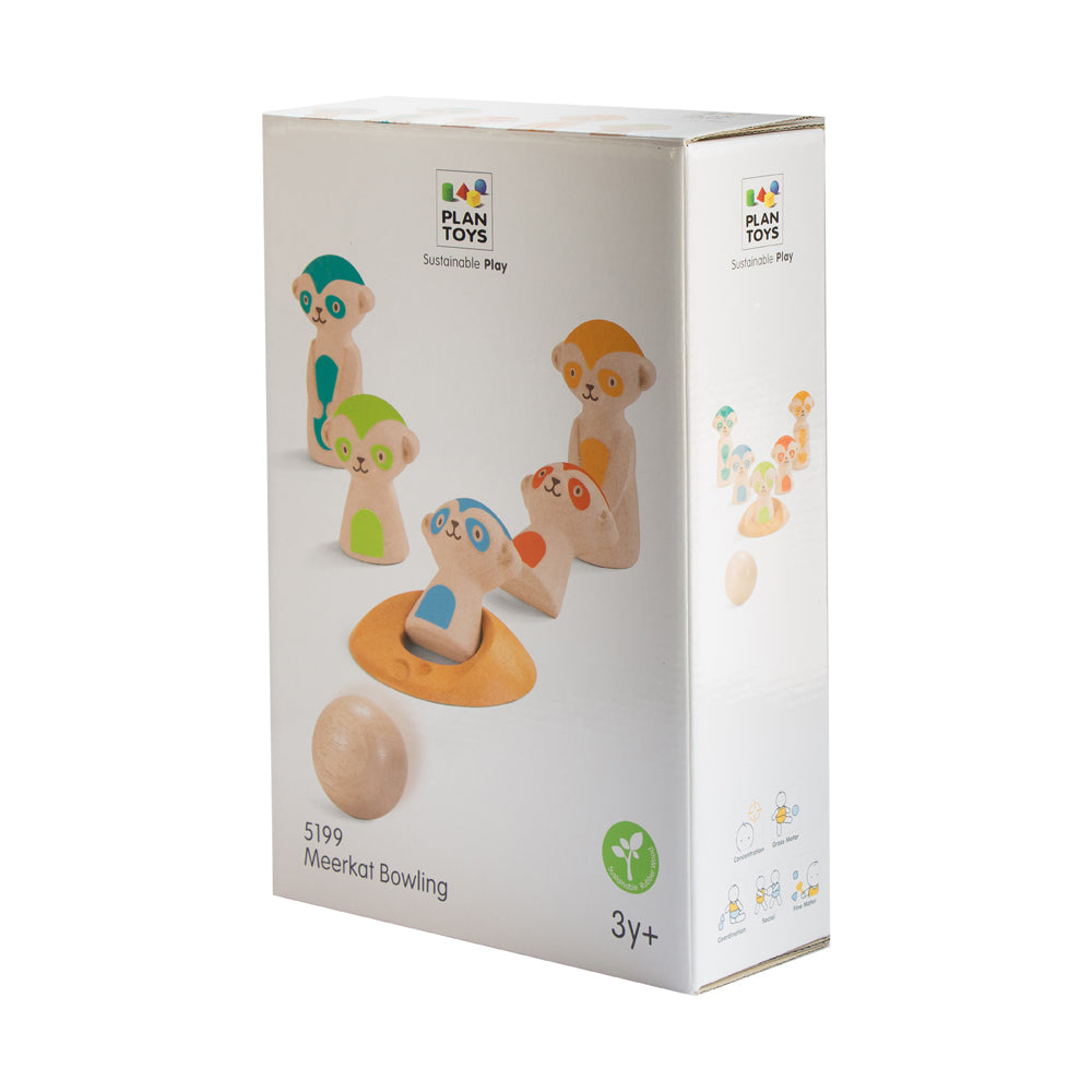 Plan Toys Meerkat Bowling Set - Eco-Friendly Wooden Outdoor Game - Image 2